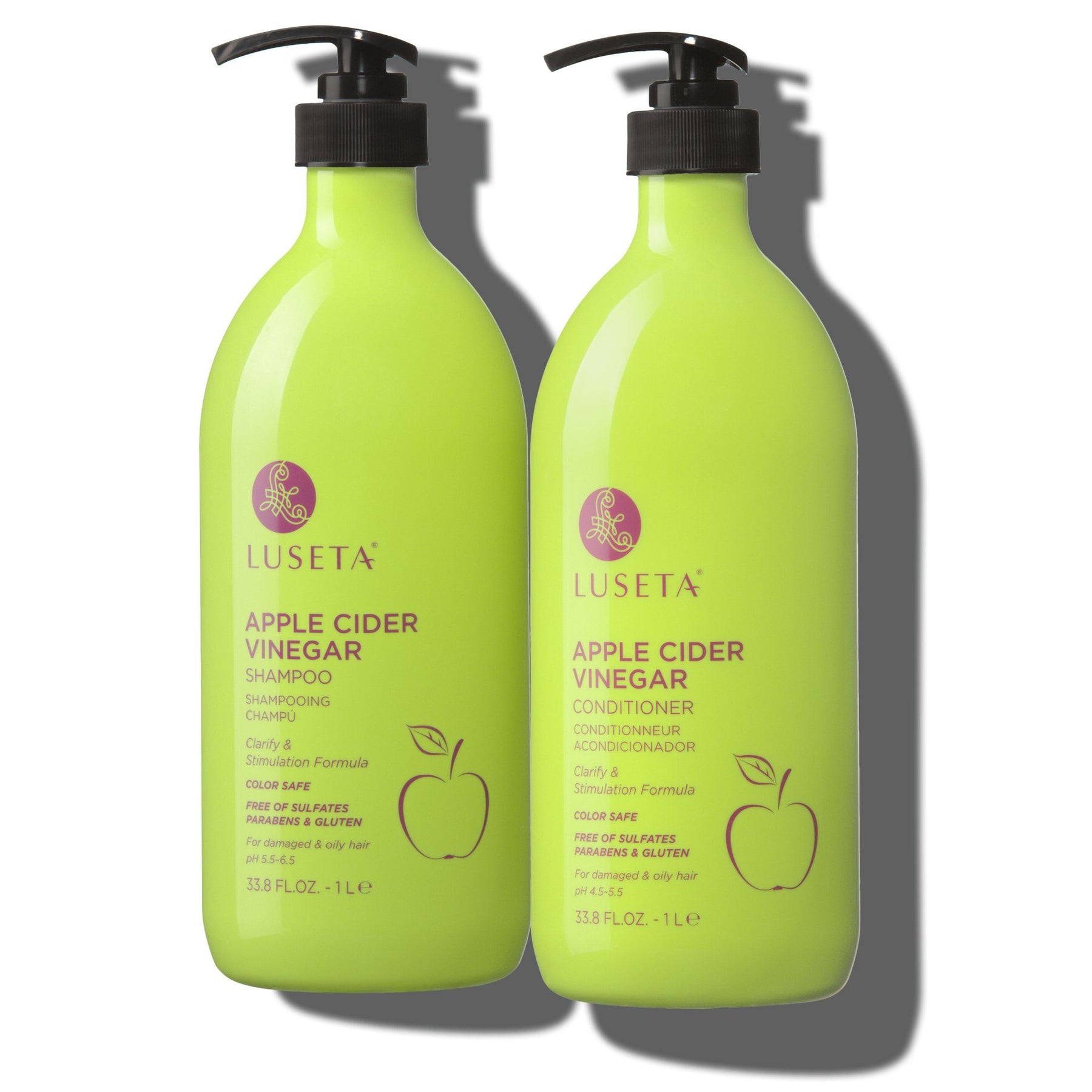 Apple Cider Vinegar Bundle - 1 x 33.8oz Shampoo & Conditioner Set - by Luseta Beauty |ProCare Outlet|