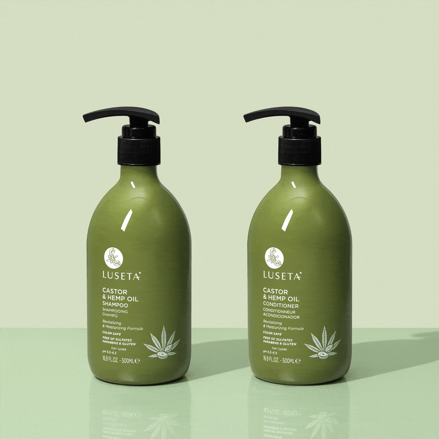 Castor & Hemp Oil Bundle - 1 x 16.9oz Shampoo & Conditioner Set - ProCare Outlet by Luseta Beauty