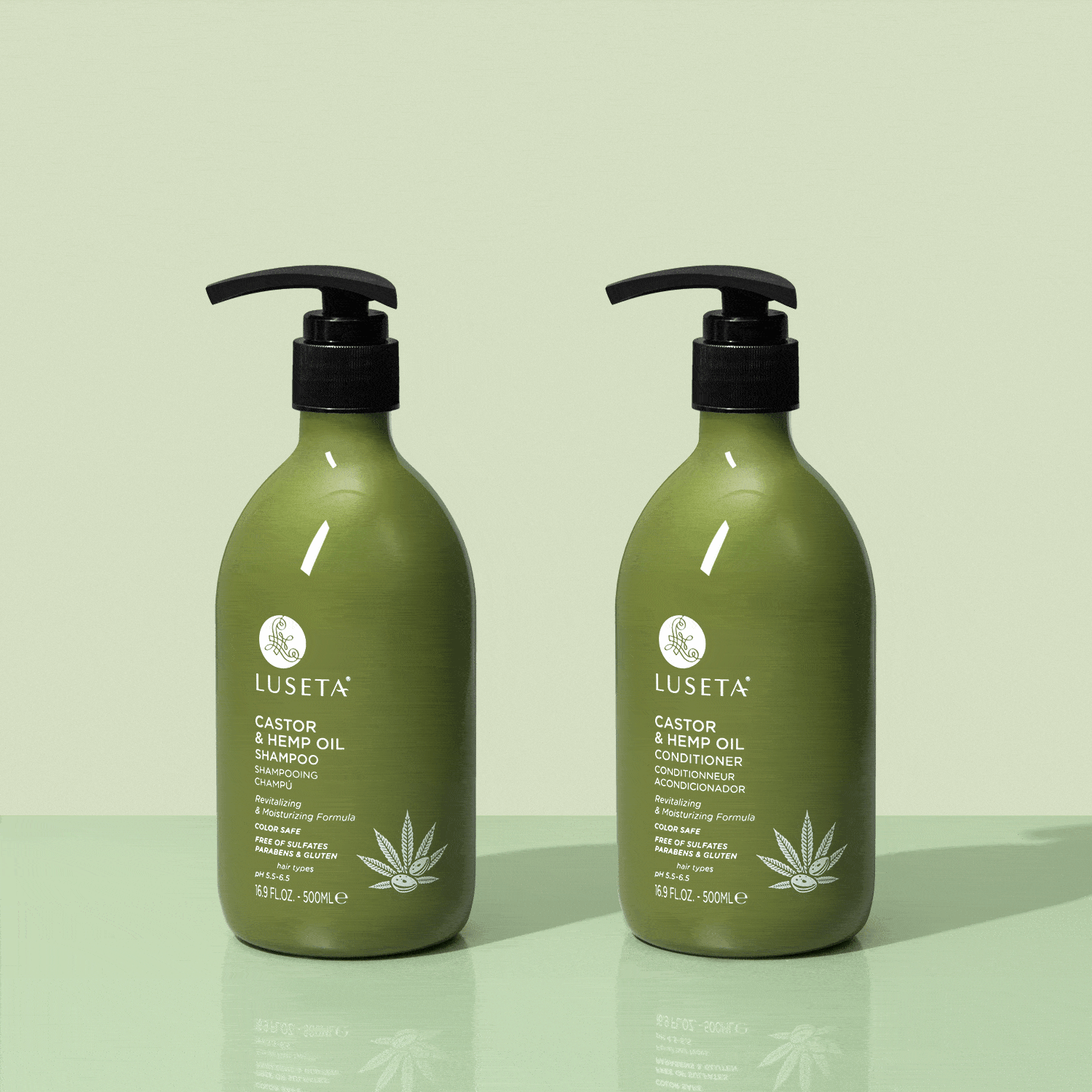 Castor & Hemp Oil Bundle - 1 x 16.9oz Shampoo & Conditioner Set - ProCare Outlet by Luseta Beauty