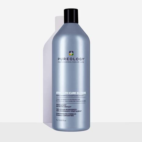 Pureology Strength Cure Blonde Purple Shampoo – Tones Brass and Repairs Blonde Hair
