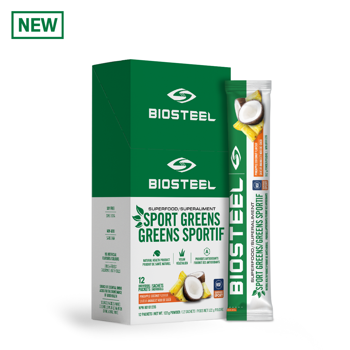 SPORT GREENS / Pineapple Coconut - 12 Servings - by BioSteel Sports Nutrition |ProCare Outlet|