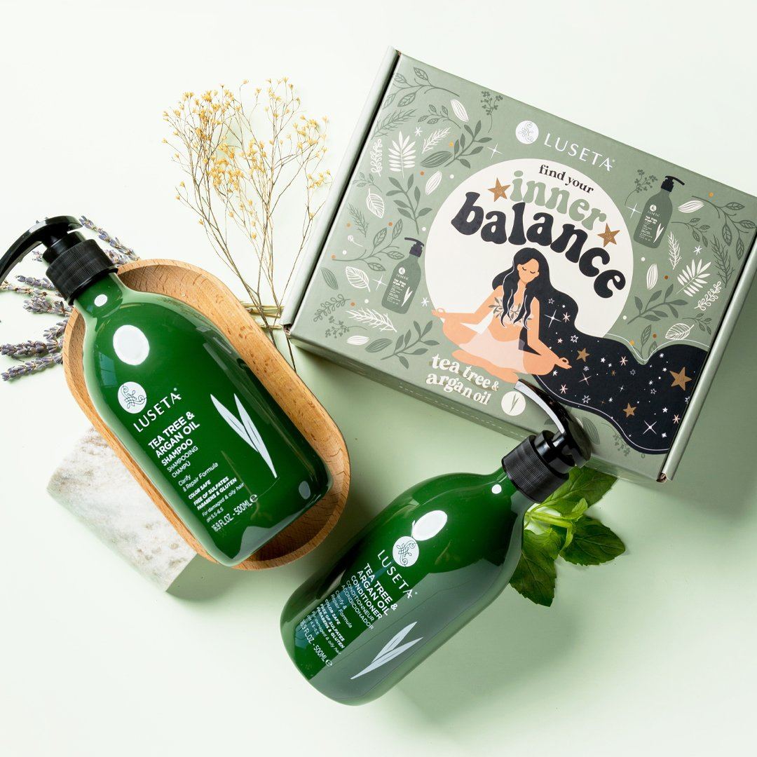 Tea Tree & Argan Oil Bundle - 1 x 16.9oz Shampoo & Conditioner Set - by Luseta Beauty |ProCare Outlet|
