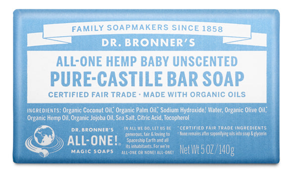 Baby Unscented - Pure-Castile Bar Soap - ProCare Outlet by Dr Bronner's