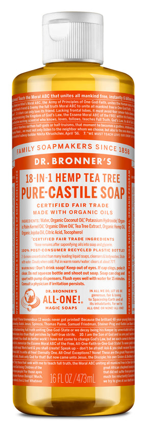 Tea Tree - Pure-Castile Liquid Soap - 16 oz - by Dr Bronner's |ProCare Outlet|