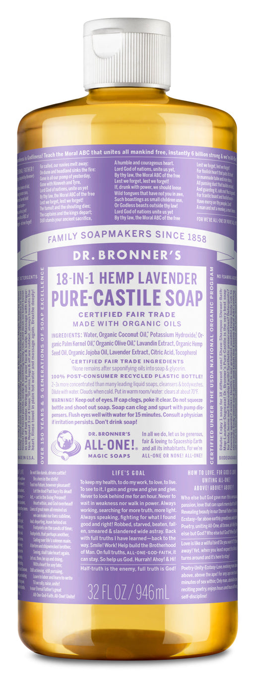 Lavender - Pure-Castile Liquid Soap - 32 oz - ProCare Outlet by Dr Bronner's