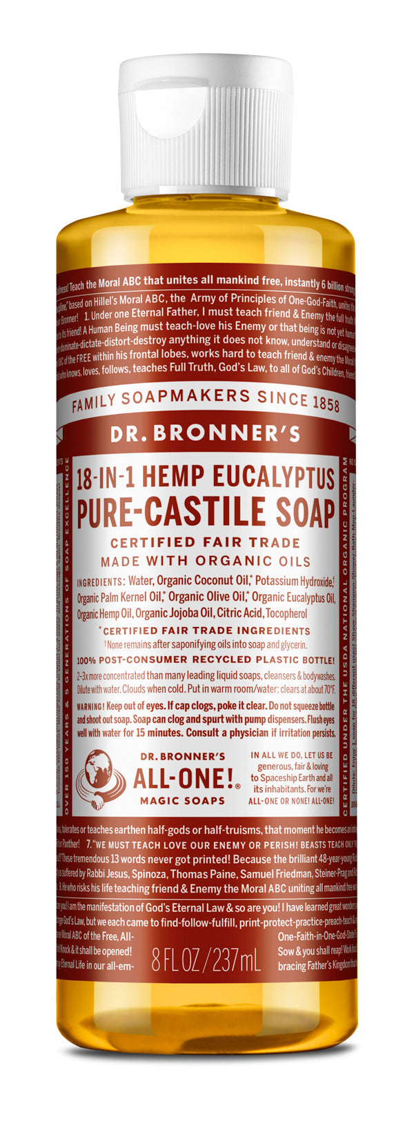 Eucalyptus - Pure-Castile Liquid Soap - 8 oz - ProCare Outlet by Dr Bronner's