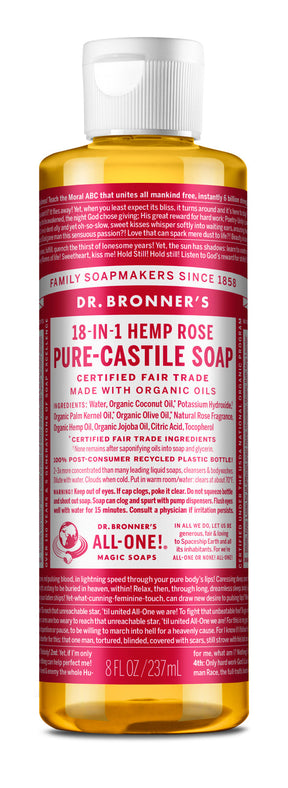 Rose - Pure-Castile Liquid Soap - 8 oz - ProCare Outlet by Dr Bronner's