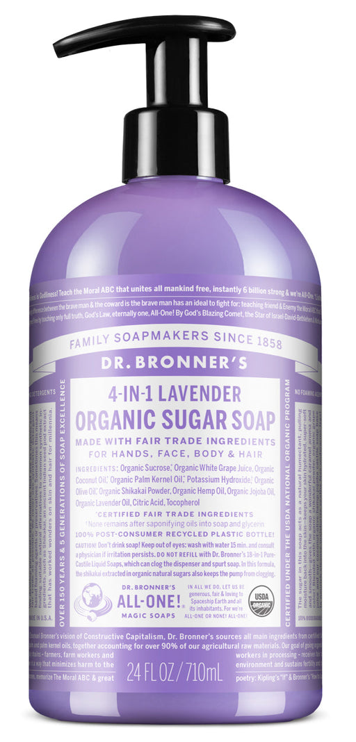 Lavender - Organic Sugar Soaps - 24 oz - ProCare Outlet by Dr Bronner's