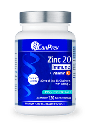 Canprev Zinc 20 Immune + Vitamin C - by CanPrev |ProCare Outlet|