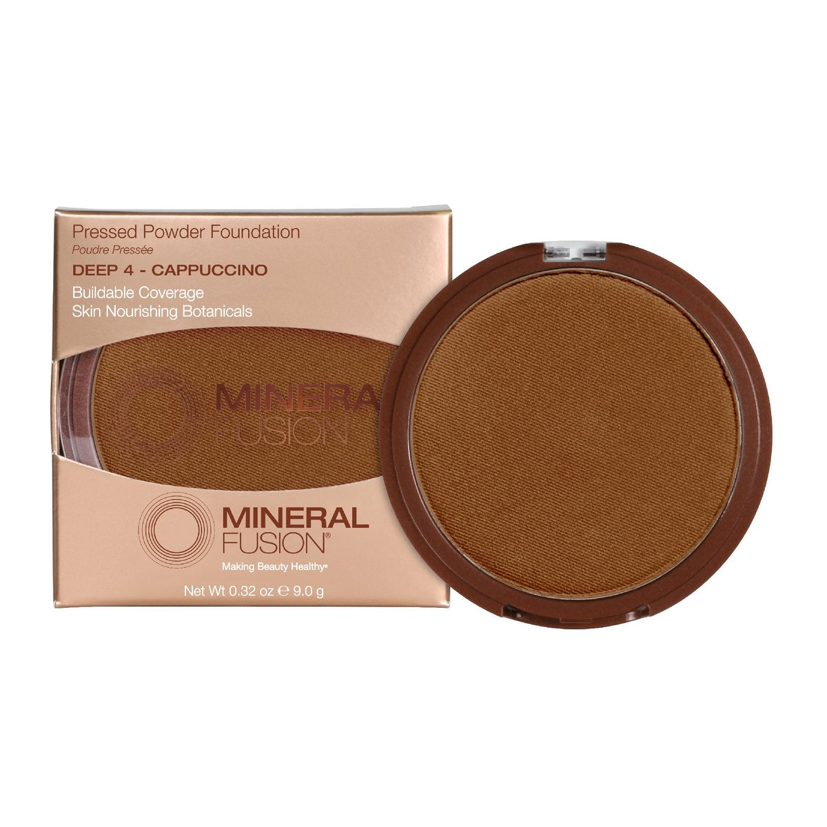 Mineral Fusion - Pressed Powder Foundation - Deep 4 - Cappuccinio / .32 oz - ProCare Outlet by Mineral Fusion