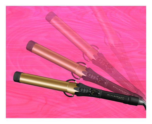 StyleCraft - 24K Gold Hair Style Stix Long Spring Curling Iron 1" Inch, Black - by StyleCraft |ProCare Outlet|