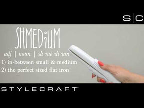 Black StyleCraft - Plancha profesional de viaje para el cabello tamaño mediano de la palma de la mano
