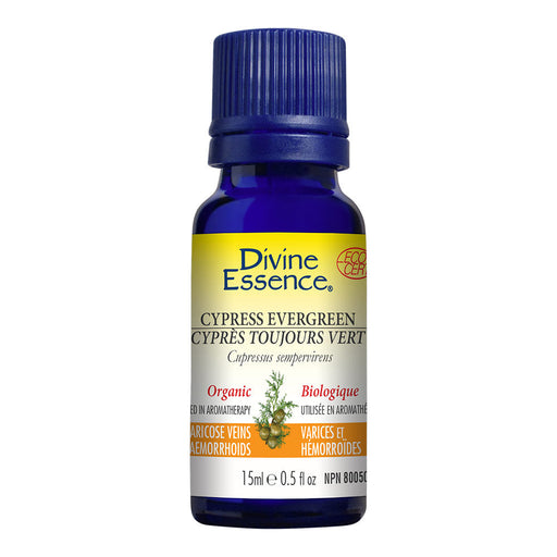 Cypress Evergreen Organic Essential Oil 15ml, DIVINE ESSENCE - ProCare Outlet by Divine Essence
