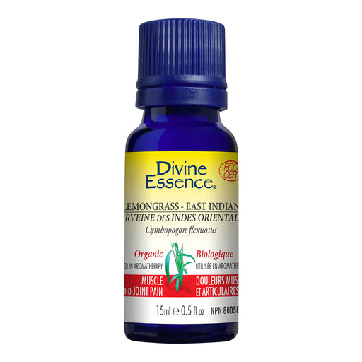 Lemongrass-East Indian Organic Essential Oil 15ml, DIVINE ESSENCE - ProCare Outlet by Divine Essence
