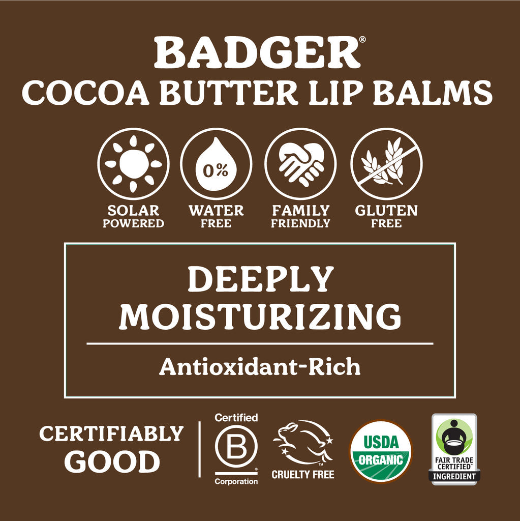 Badger - Cocoa Butter Lip Balm - Cool Mint |0.25 oz | - by Badger |ProCare Outlet|