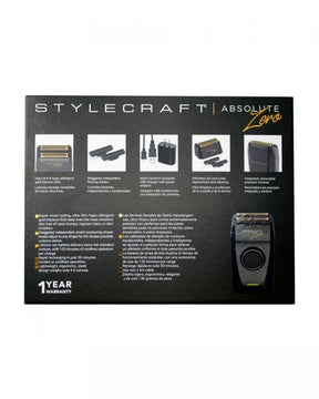 StyleCraft - Absolute Zero - Pro Foil Shaver with Built-In Retractable Trimmer Black - ProCare Outlet by StyleCraft