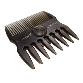 StyleCraft - 2 in 1 Spinner Fine/Coarse Tooth Texturizing and Grooming Hair Comb (Gray) - ProCare Outlet by StyleCraft