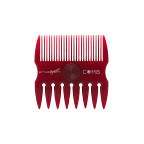 StyleCraft - 2 in 1 Spinner Fine/Coarse Tooth Texturizing and Grooming Hair Comb (Red) - by StyleCraft |ProCare Outlet|